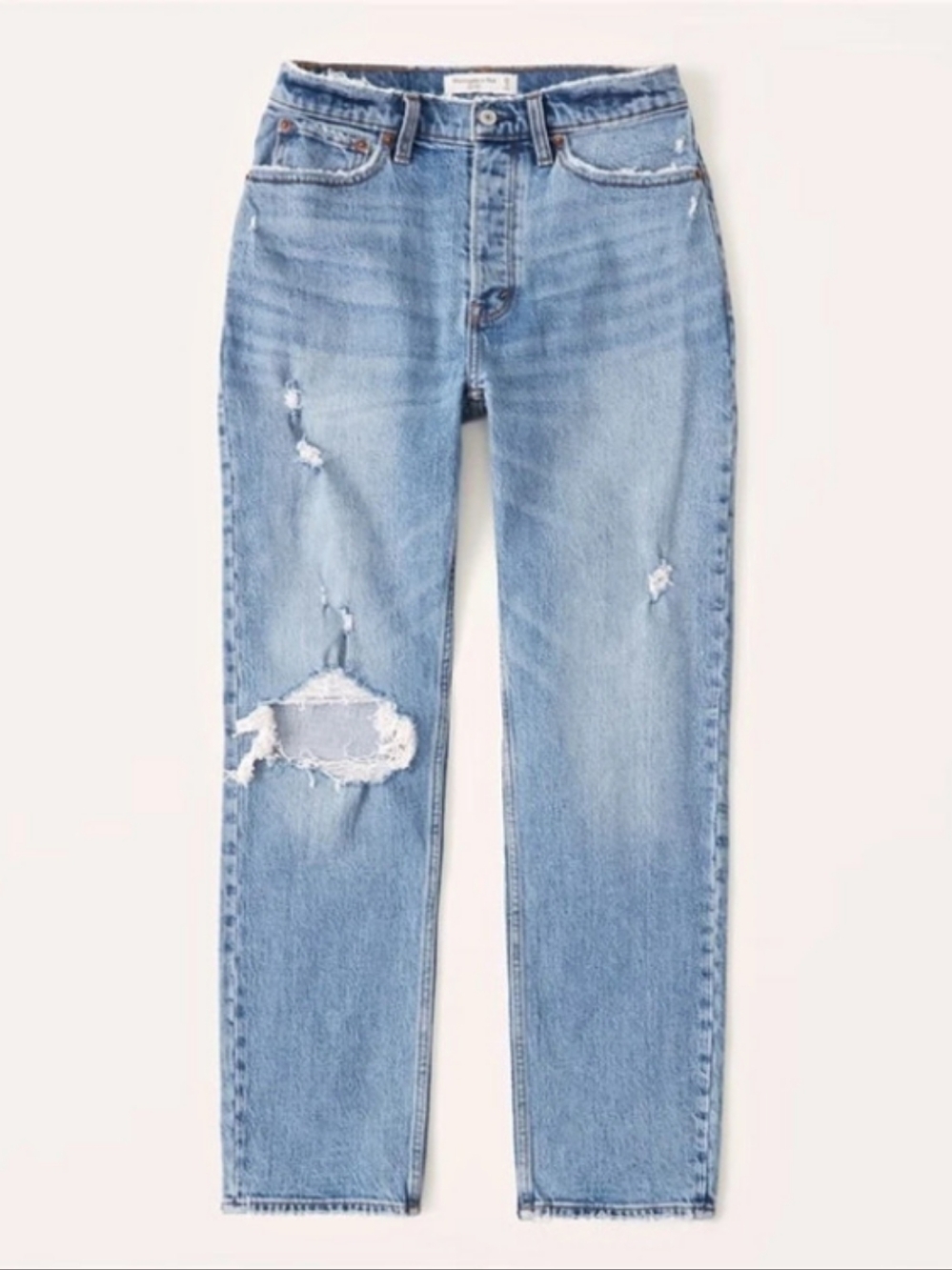Abercrombie & Fitch The Dad High Rise Straight Leg Curve Love Jeans Waist 26L